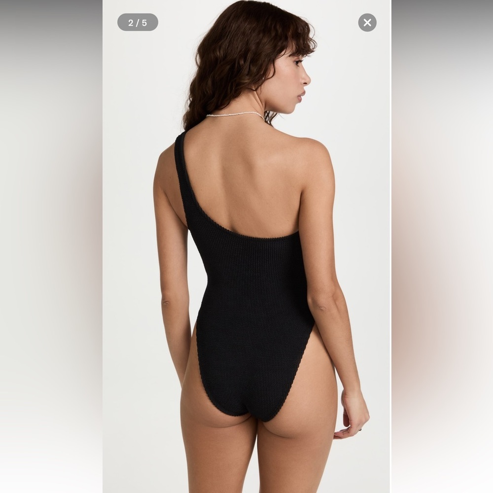 NWT! Good American Always Fits One Shoulder Bodysuit in Black Size XS - Picture 3 of 9